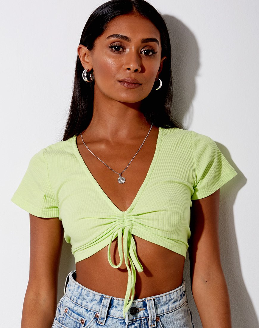 Rivera Crop Top in Rippe Limone