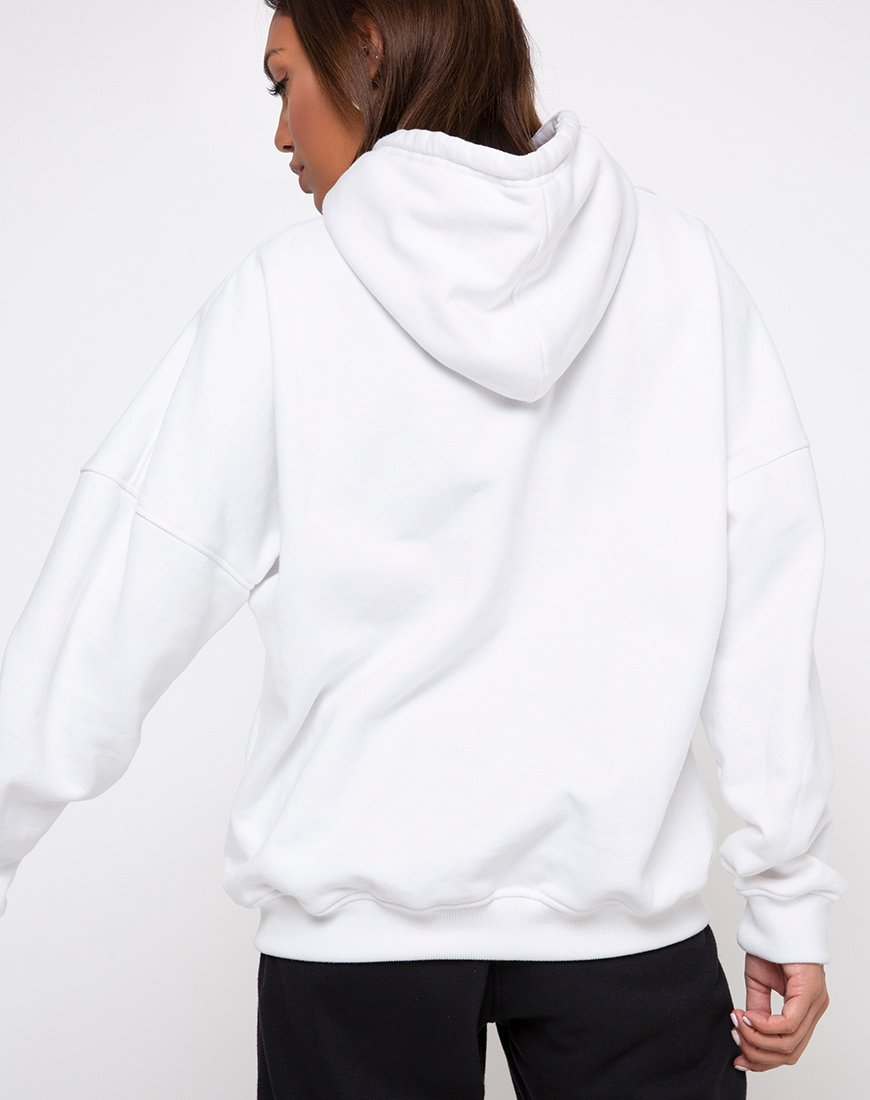 Bild von Oversize-Kapuzenpulli mit weißer Engelsstickerei