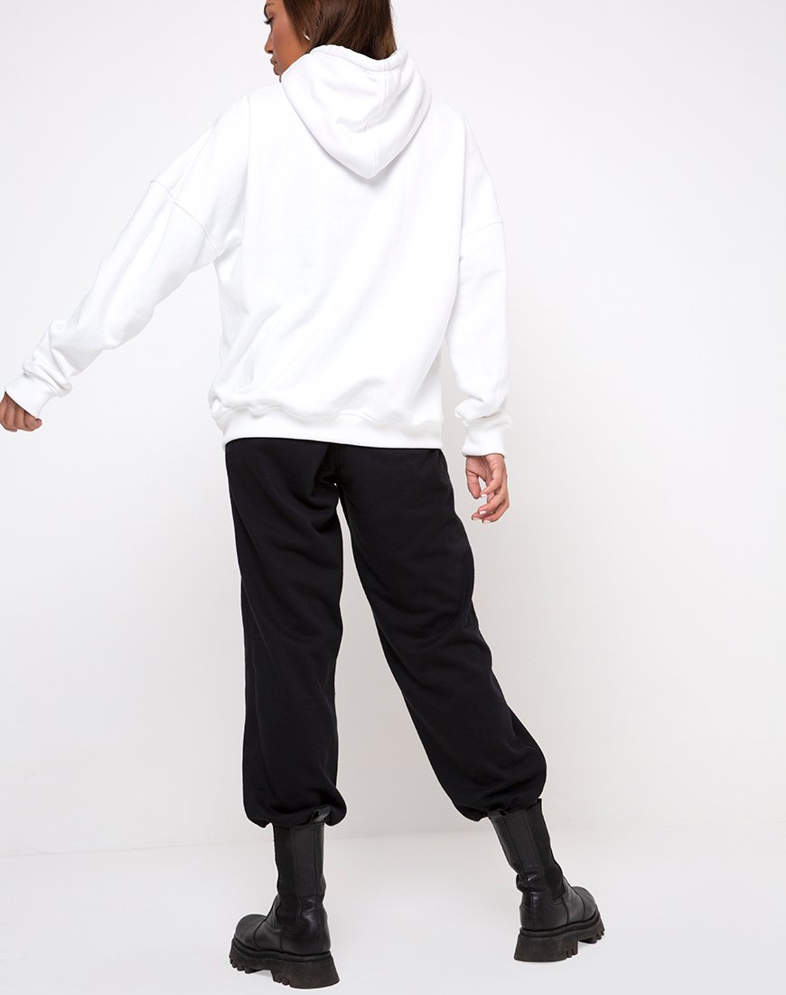 Bild von Oversize-Kapuzenpulli mit weißer Engelsstickerei
