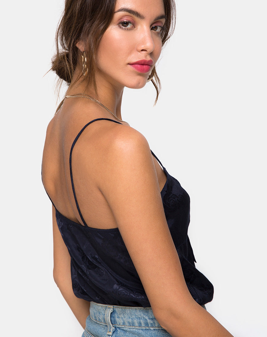 Rodice Mieder aus Satin Rose Navy