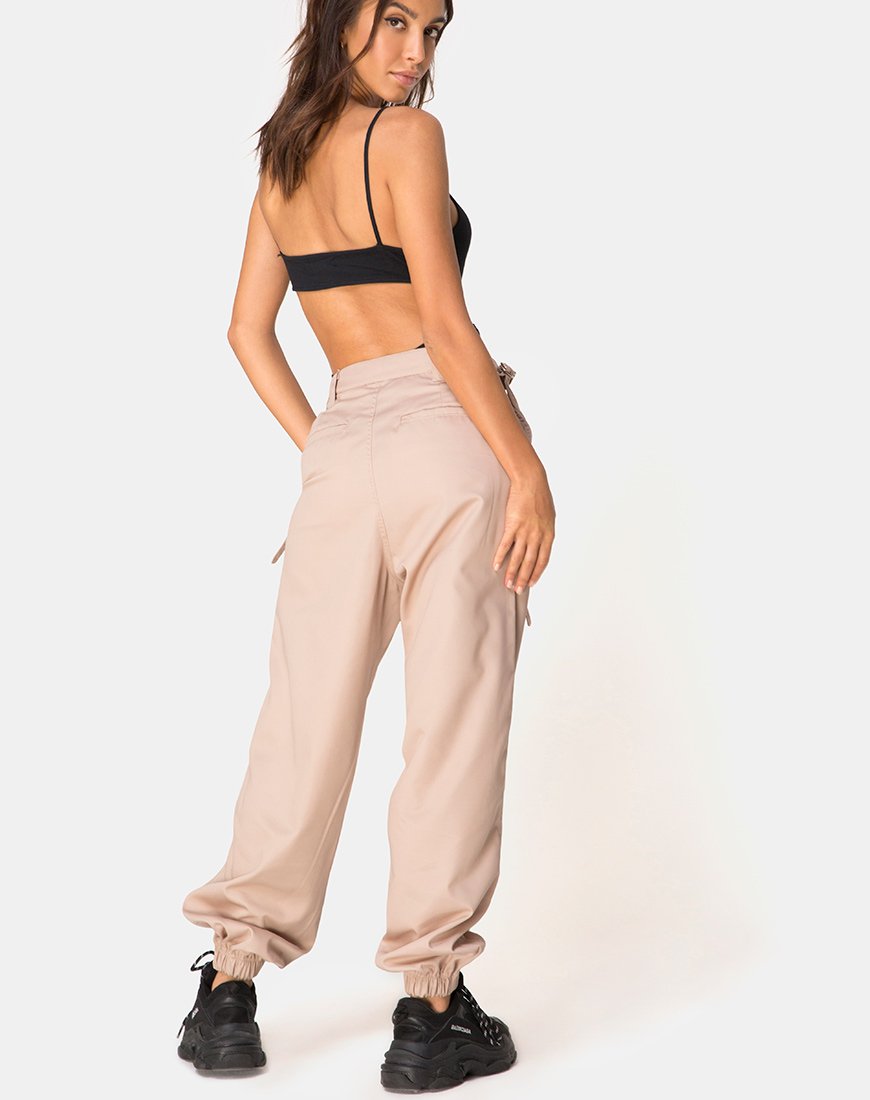 Jubie Cargo-Hose in Tan Drill