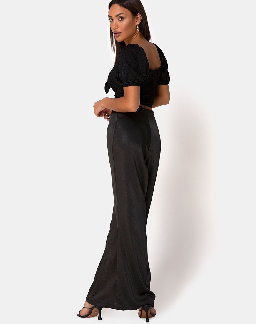 Bild von Romanza Top aus Satin Cheetah Black