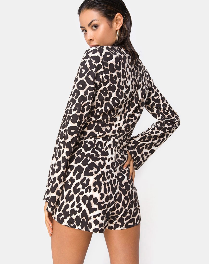 Romeo Plunge Playsuit in Übergröße Jaguar