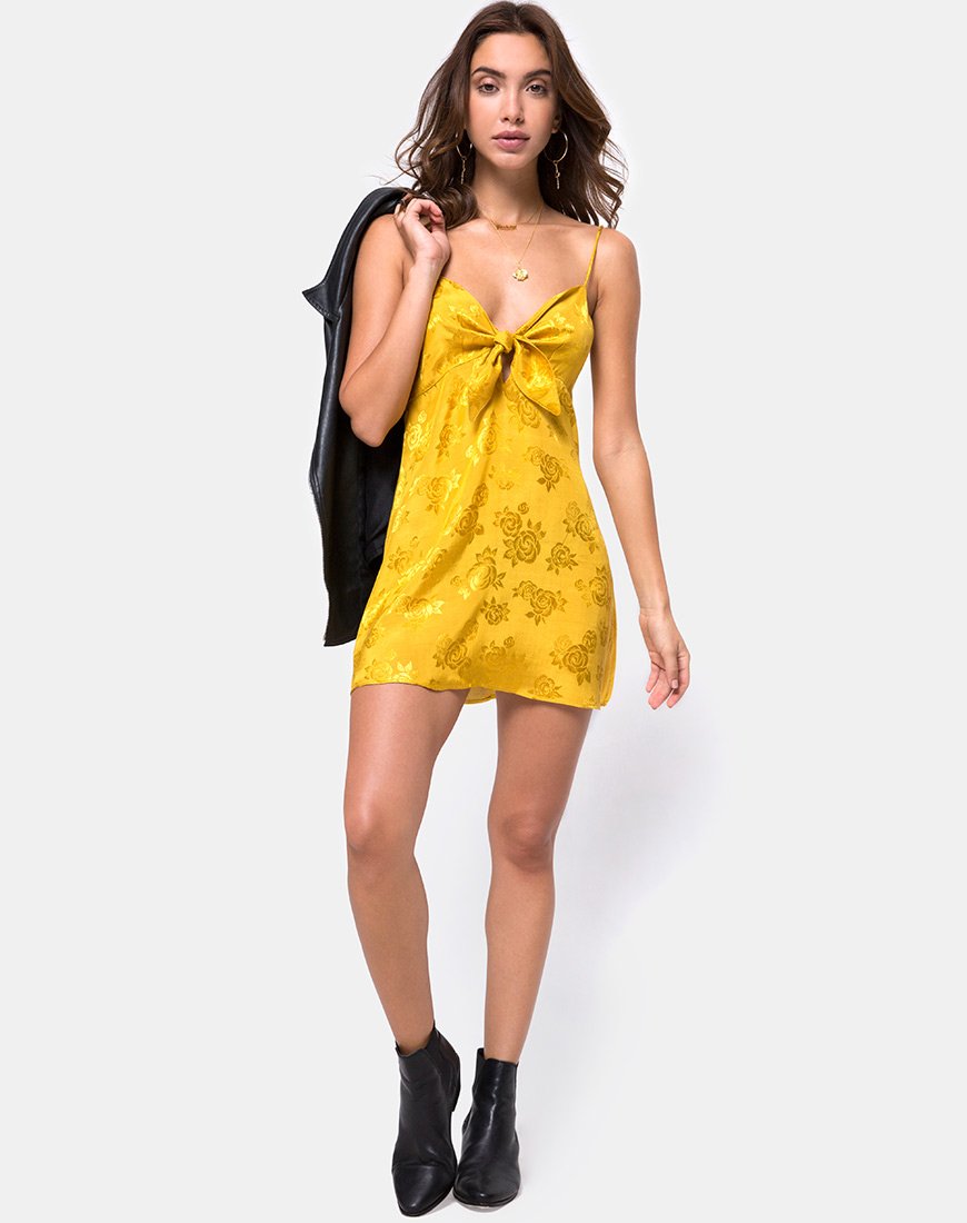 Image of Roppan Slip-Kleid aus Satin Senfrosa