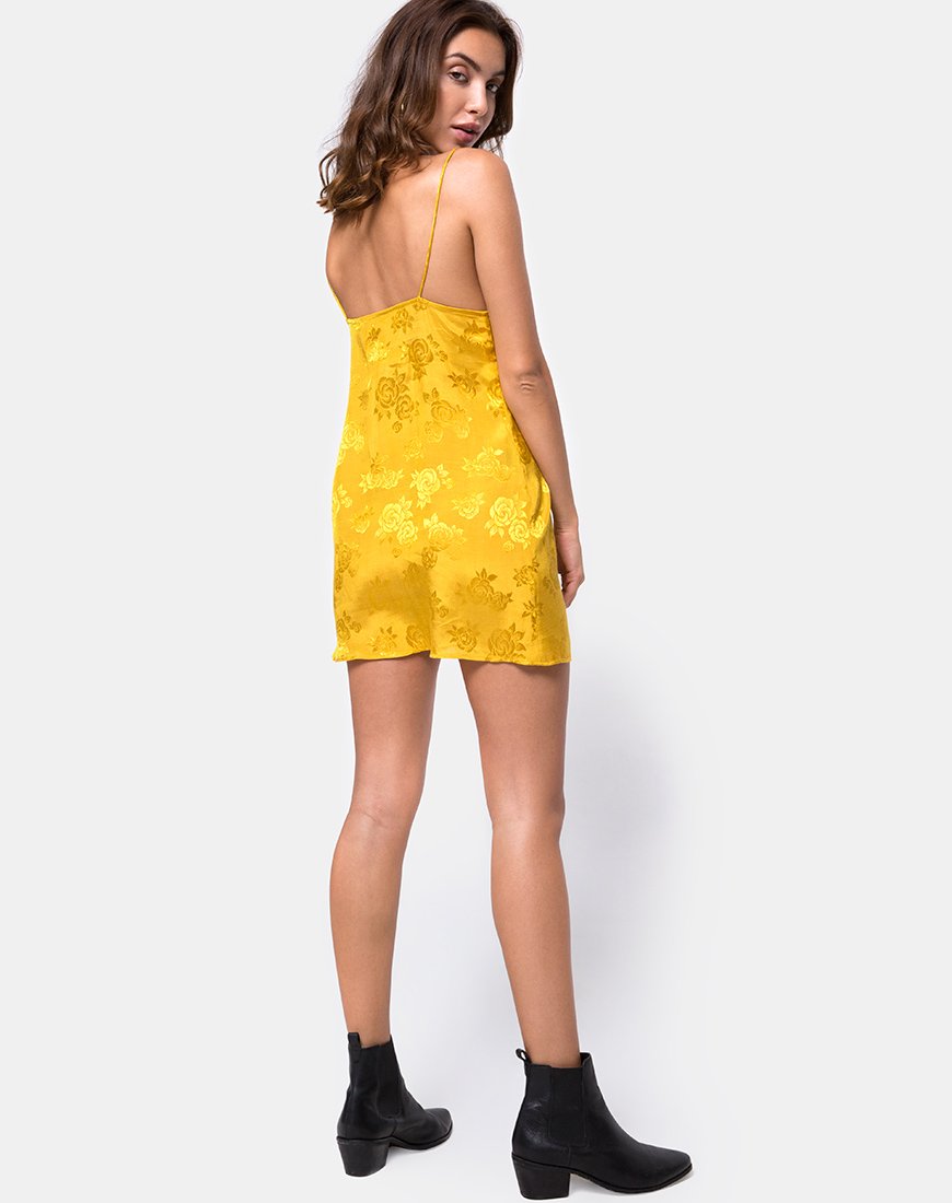 Image of Roppan Slip-Kleid aus Satin Senfrosa