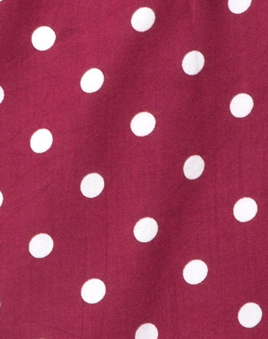Image of Roppan Slip Dress in Medium Polka Wein