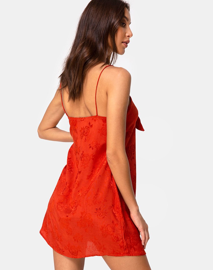 Roppan Slip-Kleid aus Satin Rose Rust