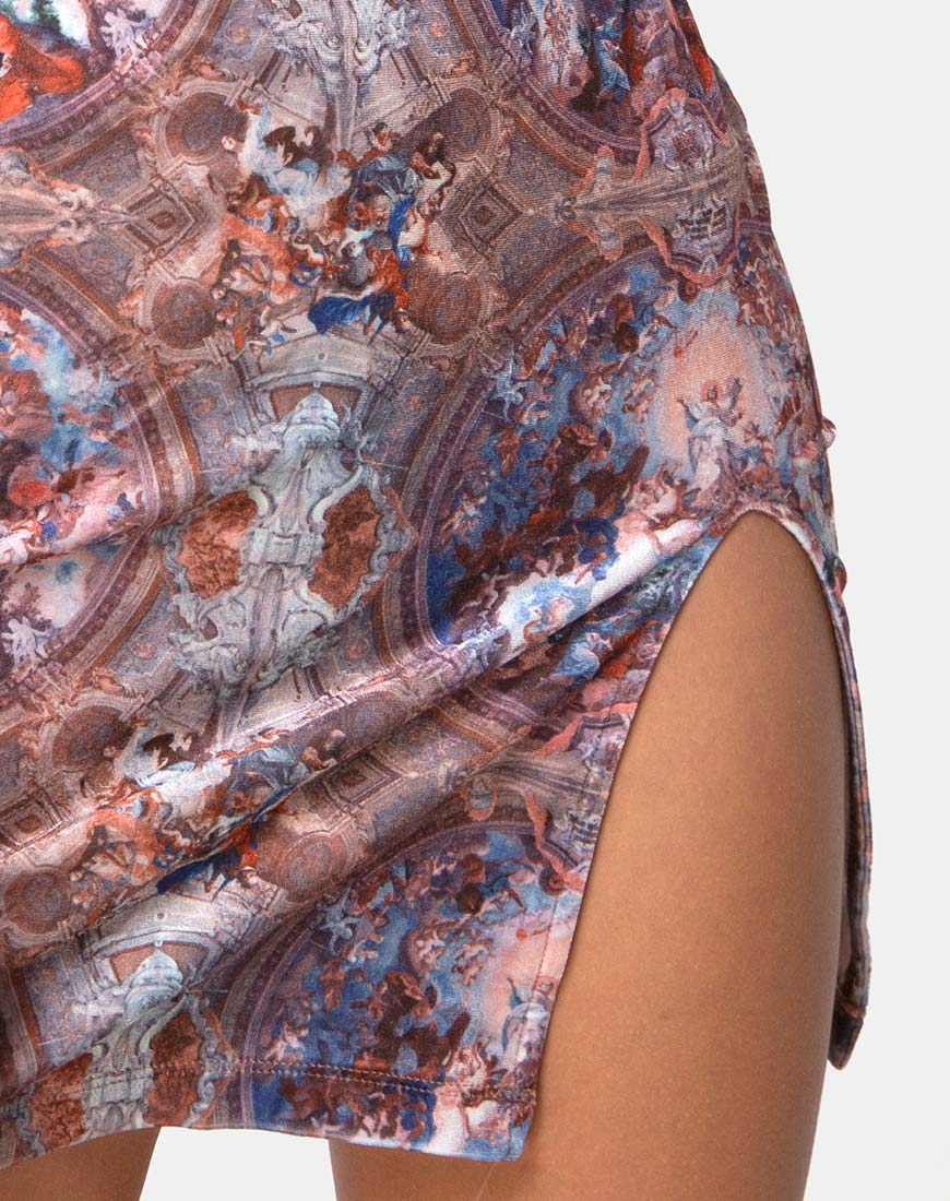 Image of Rossel Kleid aus Samt mit Palastdruck