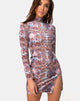 Image of Rossel Kleid aus Samt mit Palastdruck