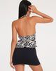 Bild von Roula Halter Top in 90's Zebra Schwarz und Weiß