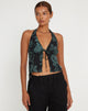 Abbildung von Roula Halter Top in Dragon Flower Black Mint