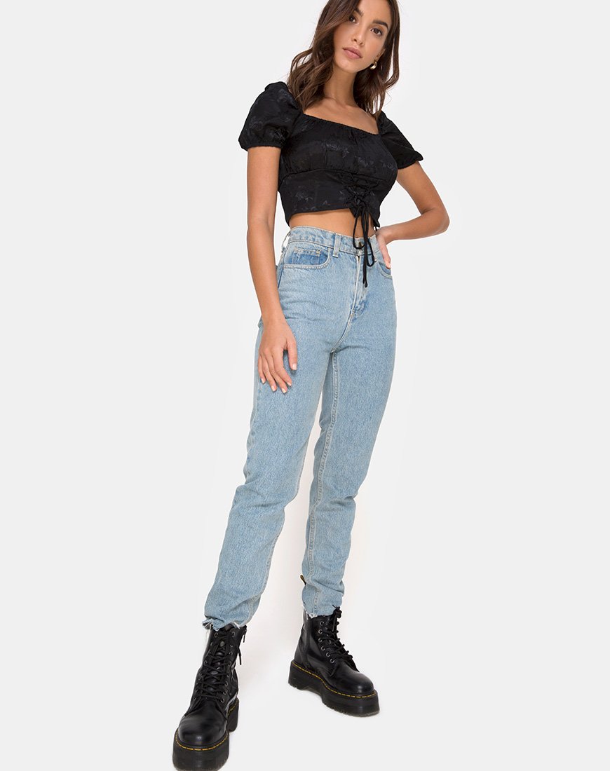 Bild von Ruiz Top in Satin Rose Schwarz