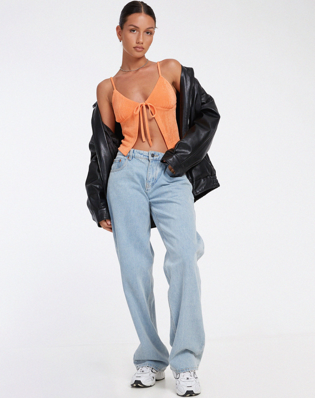 Rumak Top aus Krepp Soft Orange