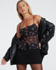IMAGE OF Ruya Top in Femme Floral Schwarz und Gold
