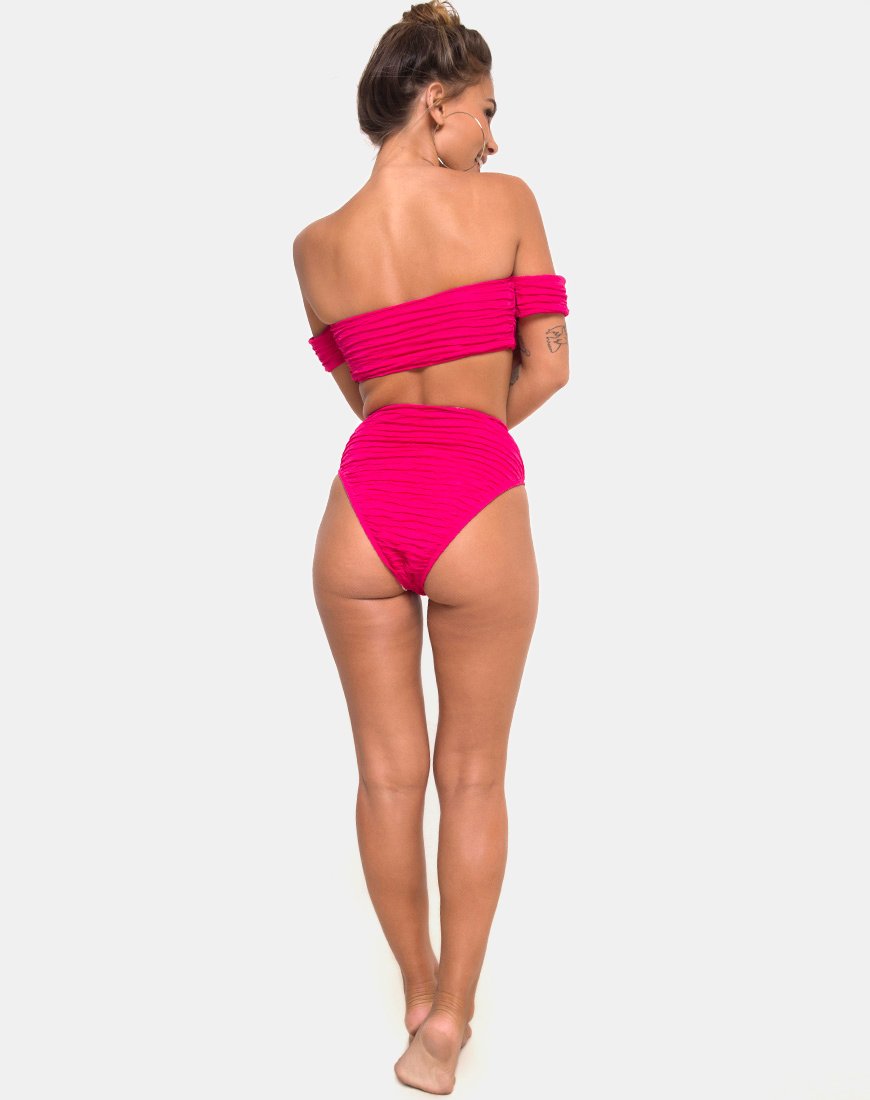 Bild von Shaca Bikini Bottom in 80s Crinkle Pink Highlighter