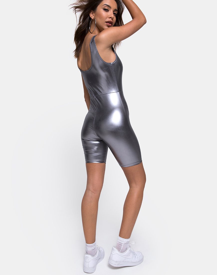Abbildung: Sadie Unitard in Metallic-Silber