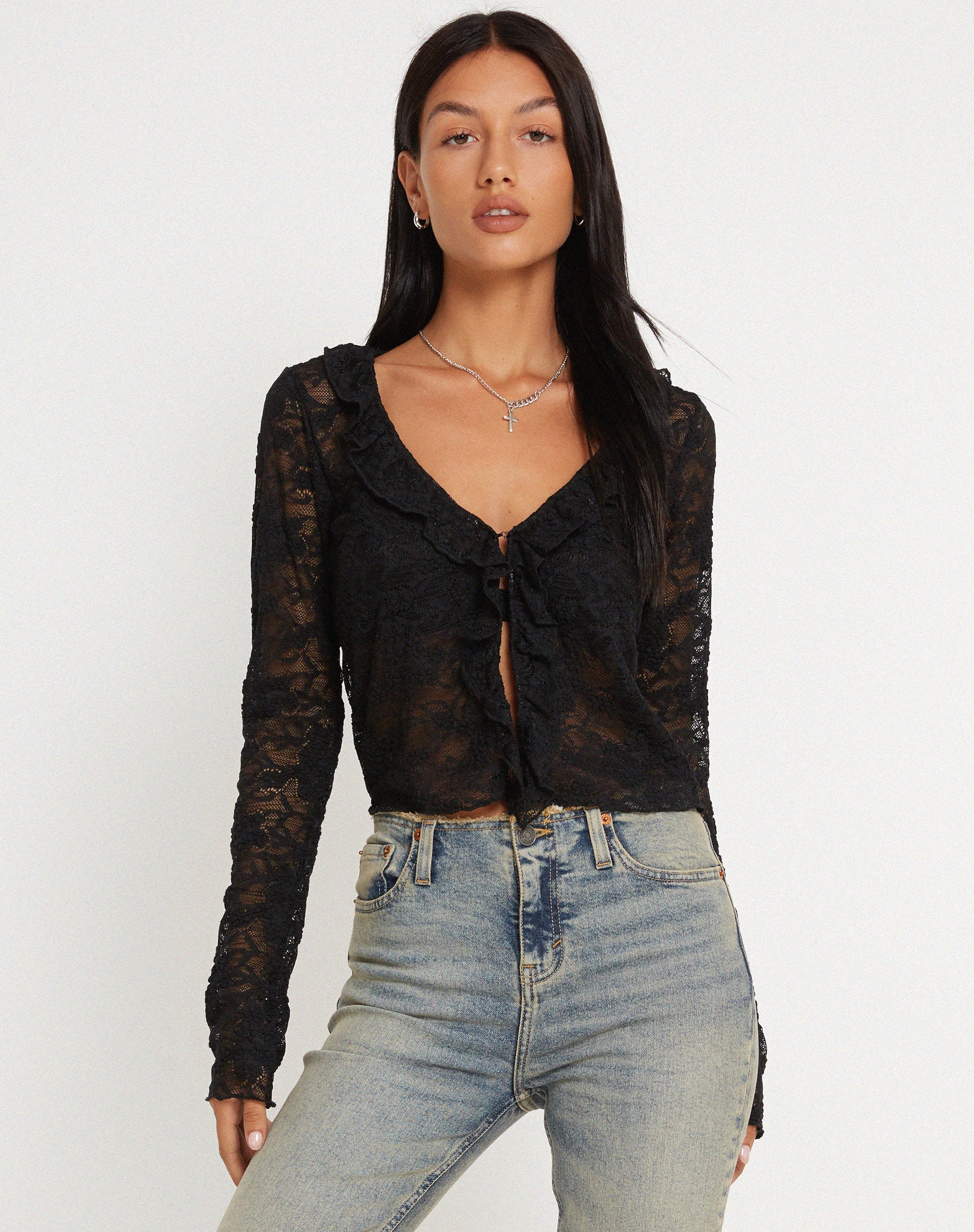Bild von Sadiru Cardi in Lace Black