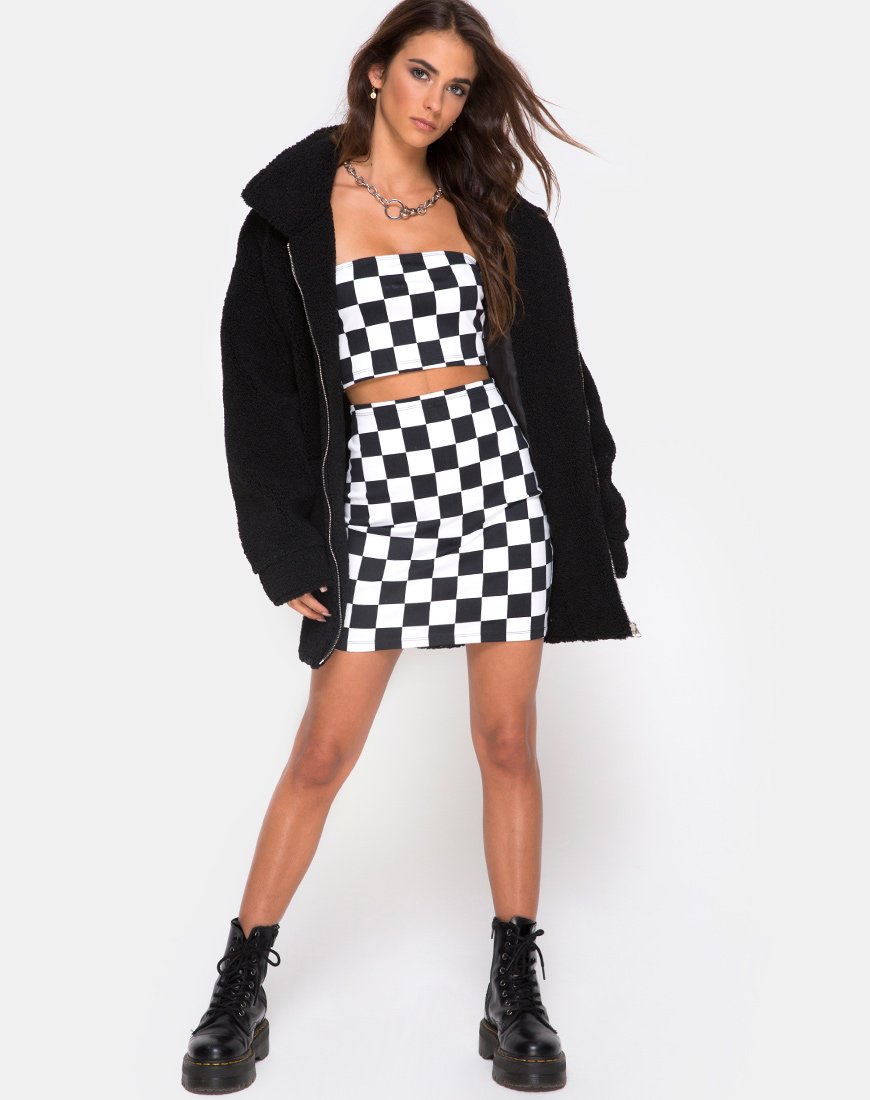 Bild von Villy Crop Top in Checker Board Medium S/W