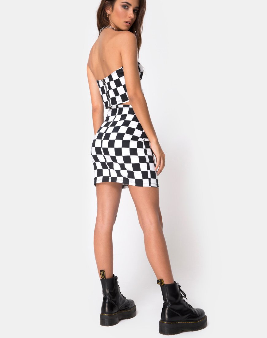Bild von Villy Crop Top in Checker Board Medium S/W