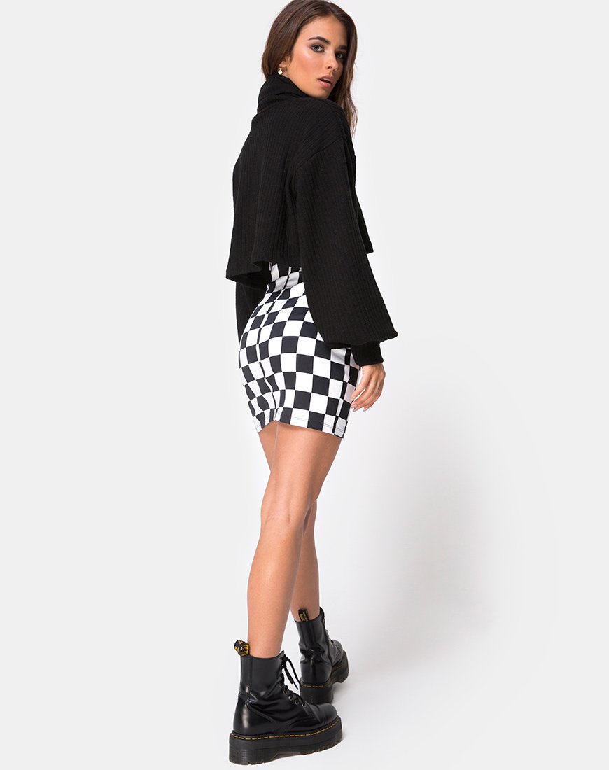 Bild von Saffy Bodycon Rock im Schachbrettmuster Medium