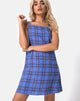 Image of Sagha Schlupfkleid in 90s Karo Blau Rosa