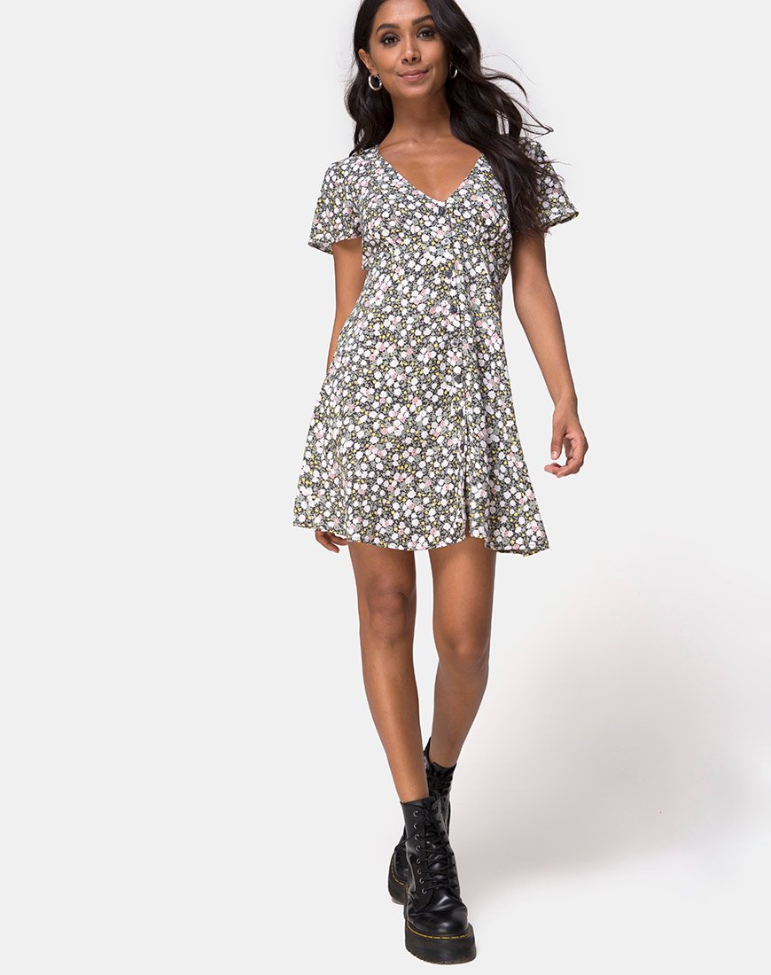 Bild von Sahara Tee-Kleid in Floral Field Olive