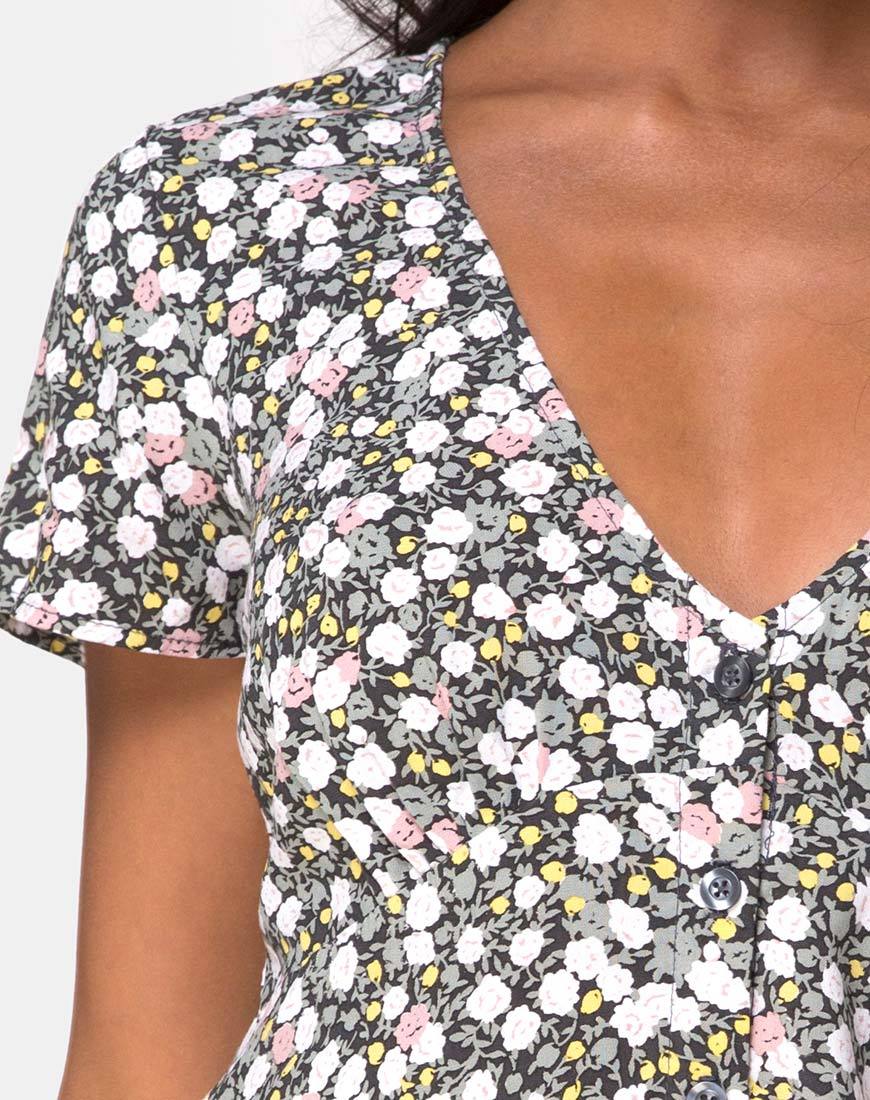 Bild von Sahara Tee-Kleid in Floral Field Olive