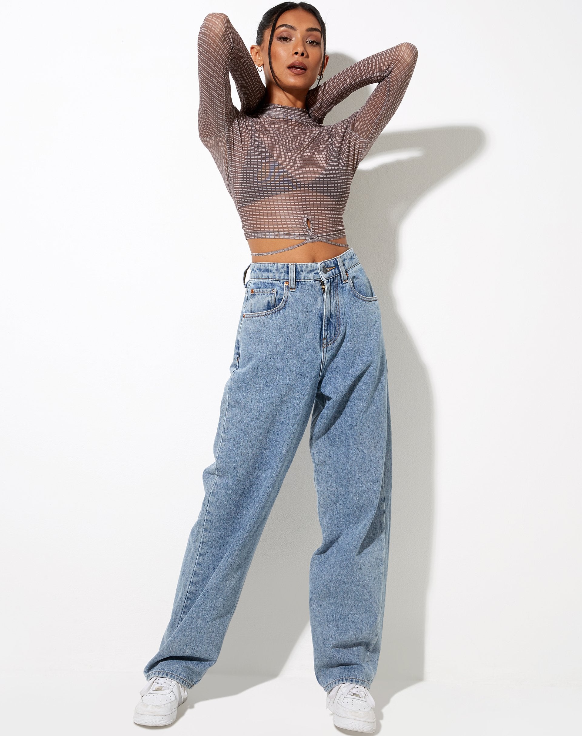 Bild von Sahila Crop Top in Mini Check Chocolate