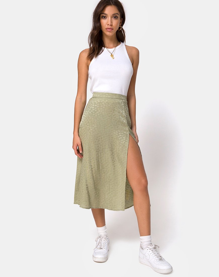 Saika Midirock aus Satin Ditsy Rose Sage