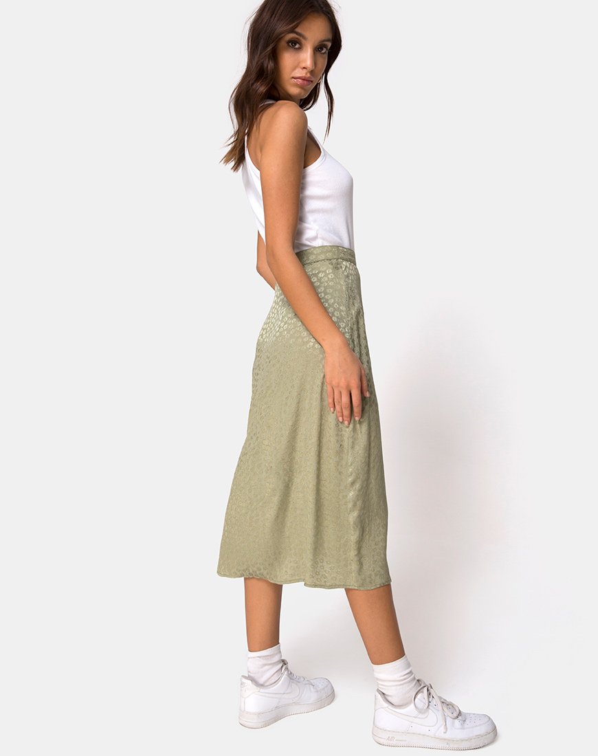 Saika Midirock aus Satin Ditsy Rose Sage