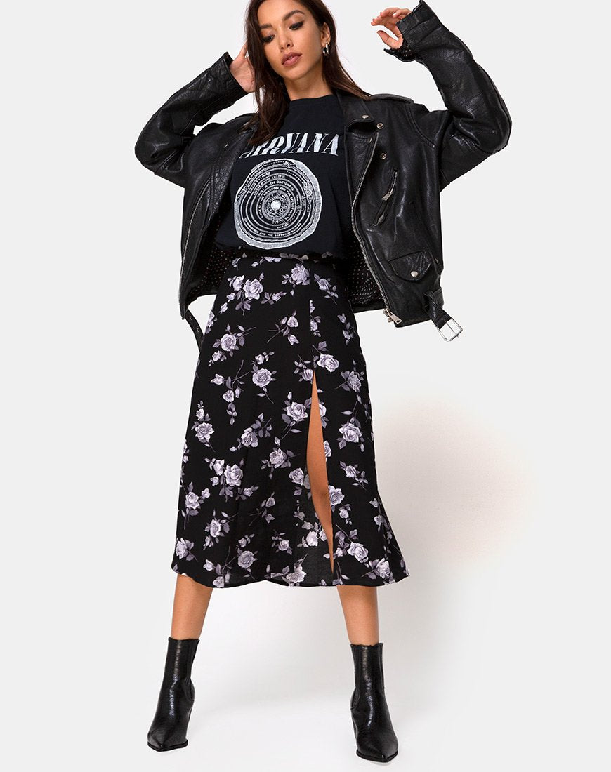 Saika Midirock in Weiß Rose Schwarz