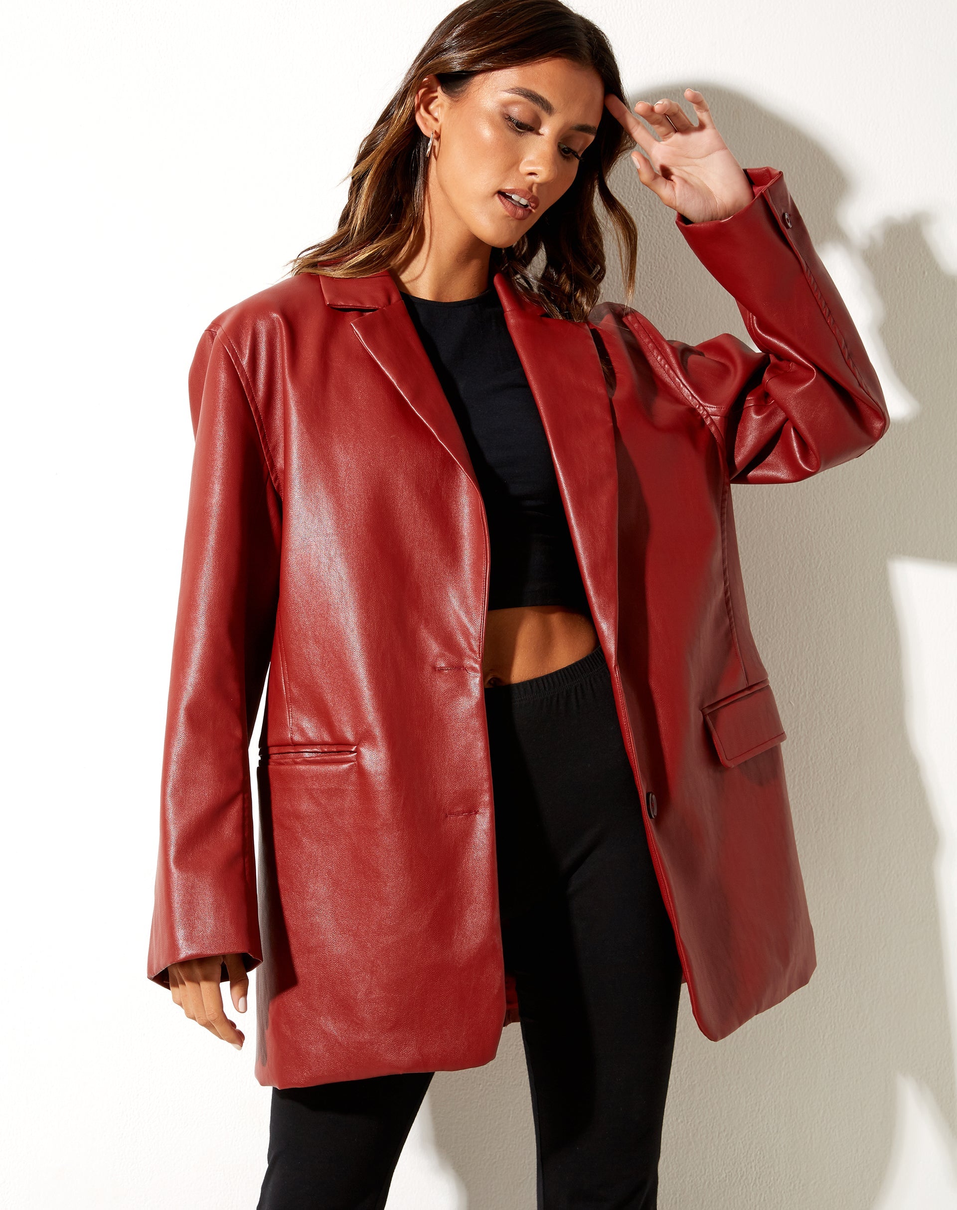 Bild von Saken Blazer in PU Rot