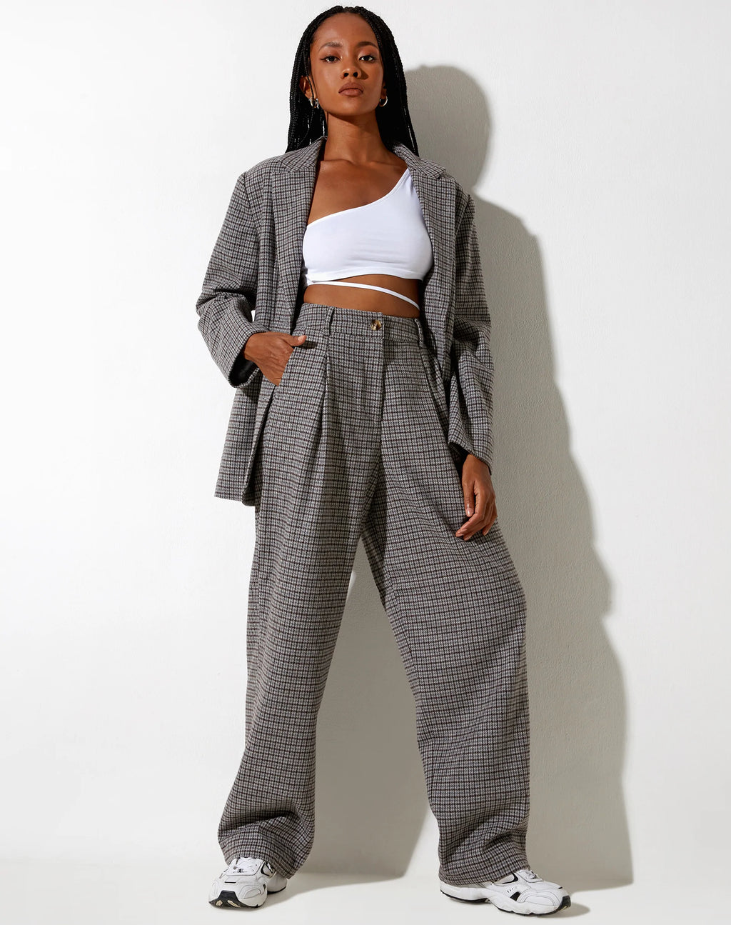 Sakila-Hose aus Wolle Grau und Schwarz