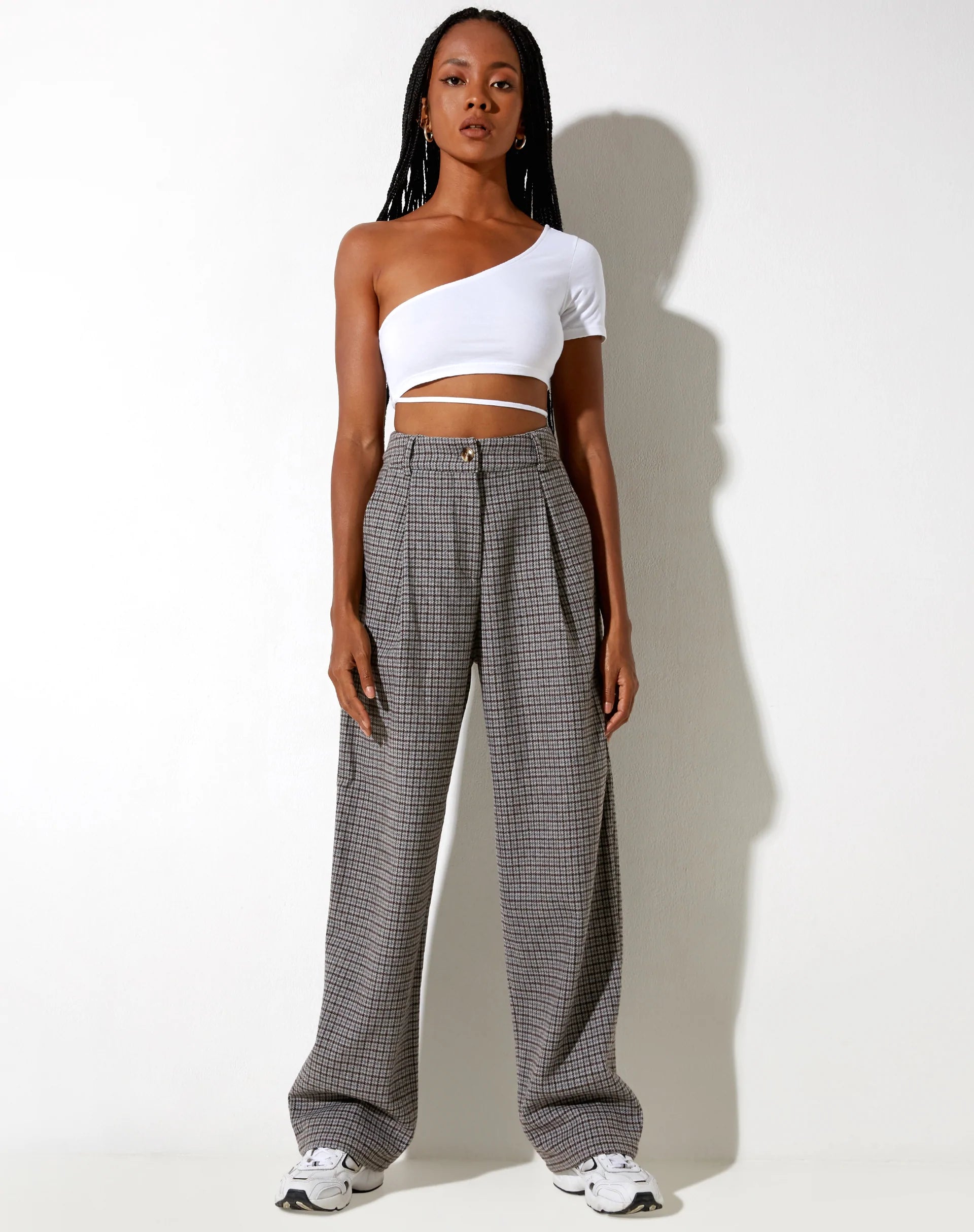 Image of Sakila Hose aus Wolle Grau und Schwarz