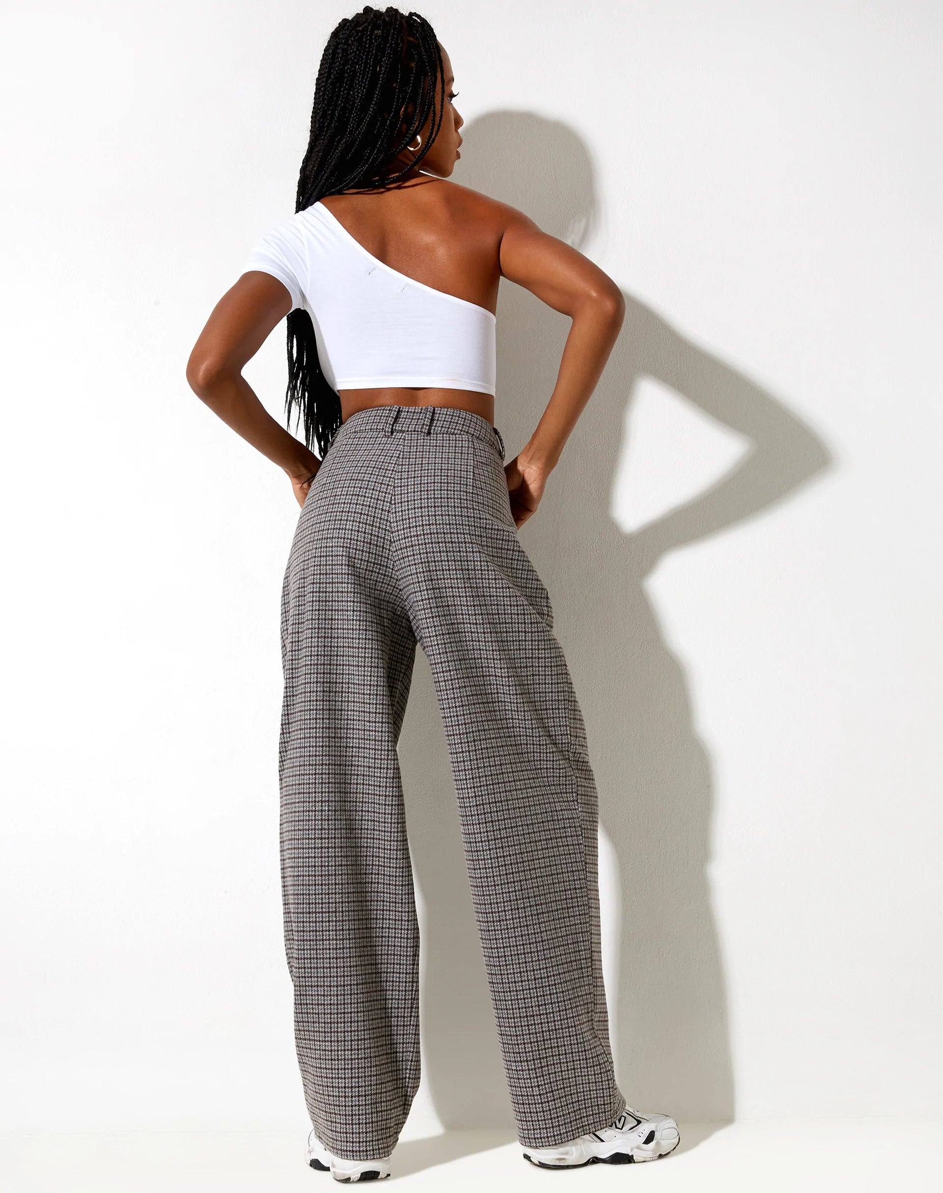 Image of Sakila Hose aus Wolle Grau und Schwarz