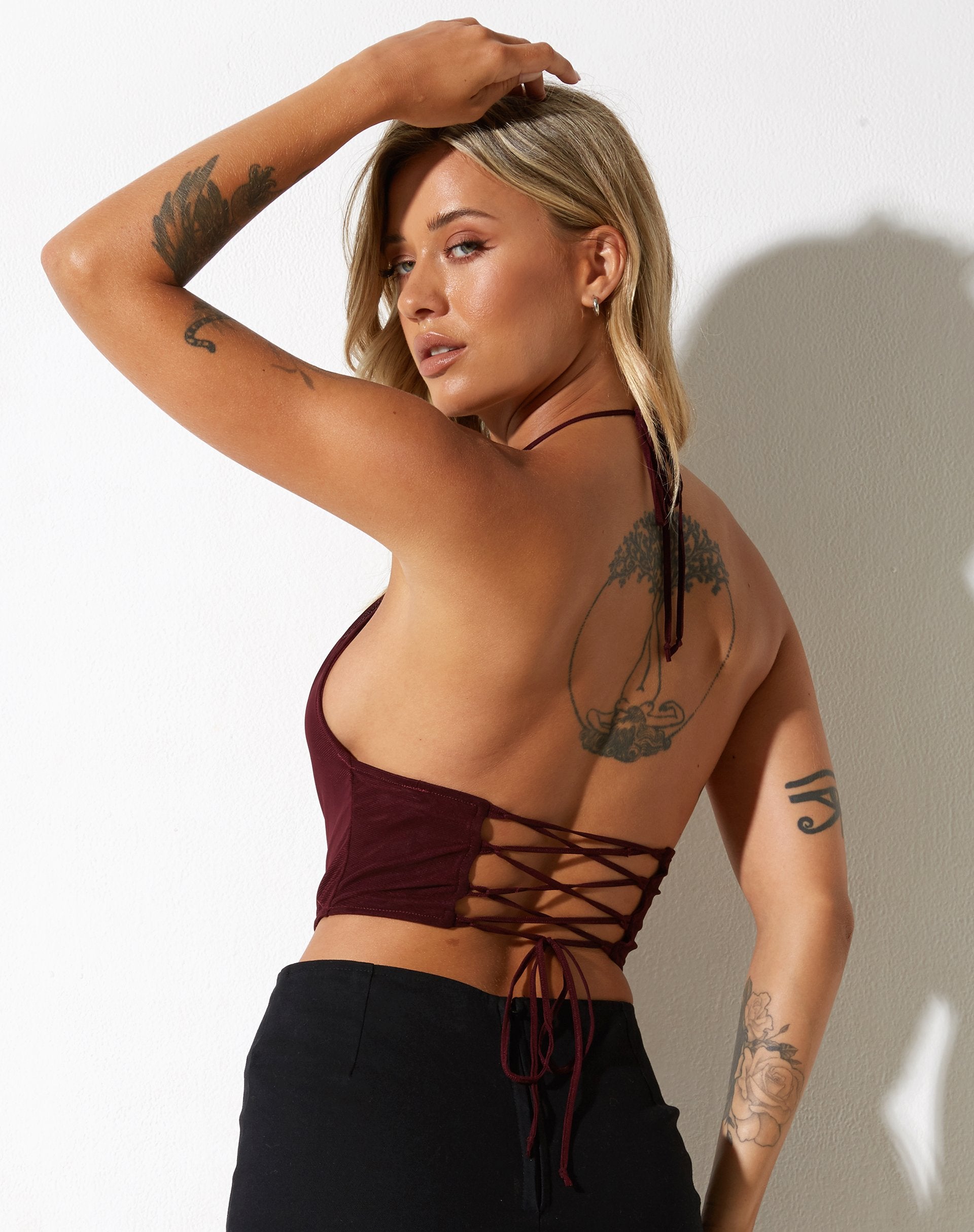 Bild von Salet Crop Top in Mesh Brown