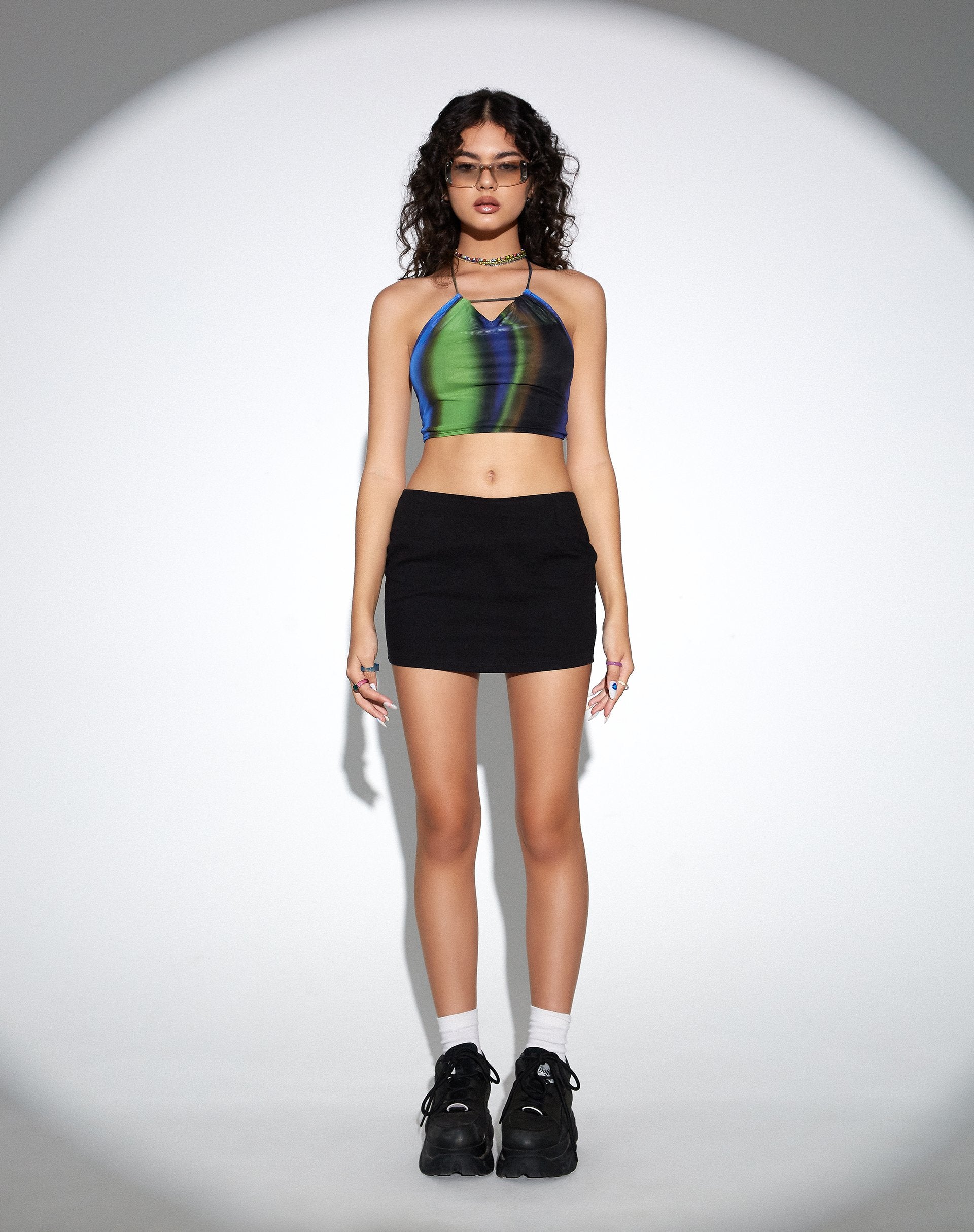 Bild von MOTEL X OLIVIA NEILL Salet Crop Top in Solarized Grün und Blau