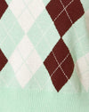 Argyle Grün Creme und Braun