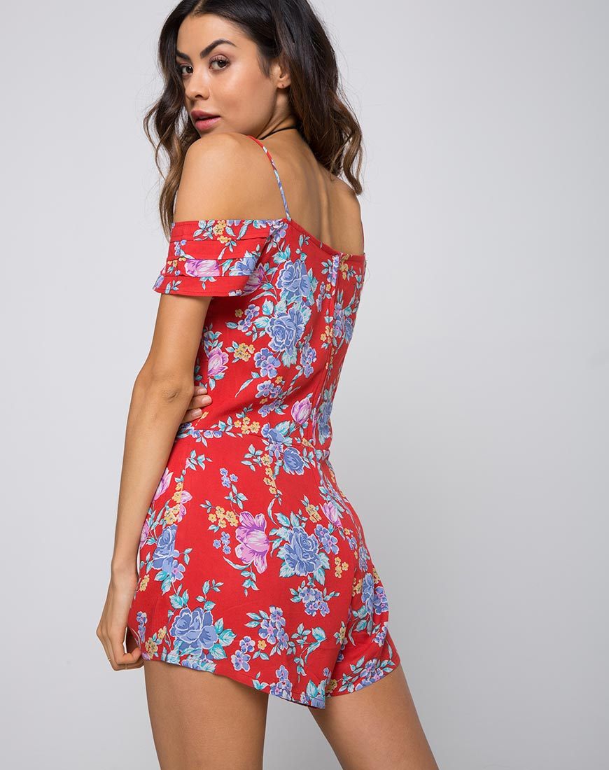 Bild von Samitta Cold Shoulder Playsuit in Vintage Fleur