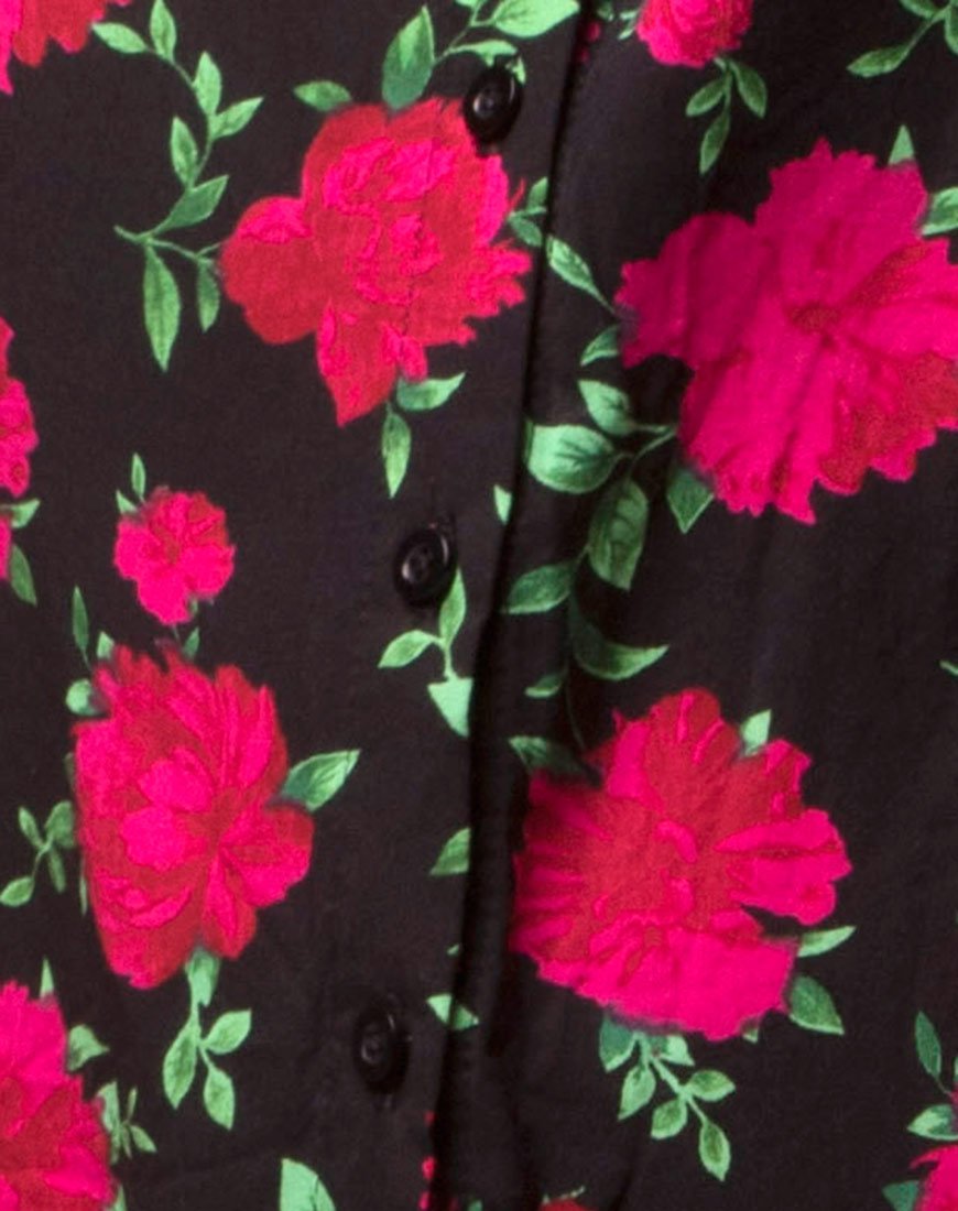 Image of Sanna Slip Dress in Valeria Rose Schwarz und Rot