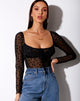 Image of Sanila Crop Top in Schwarz Flock Flutterby