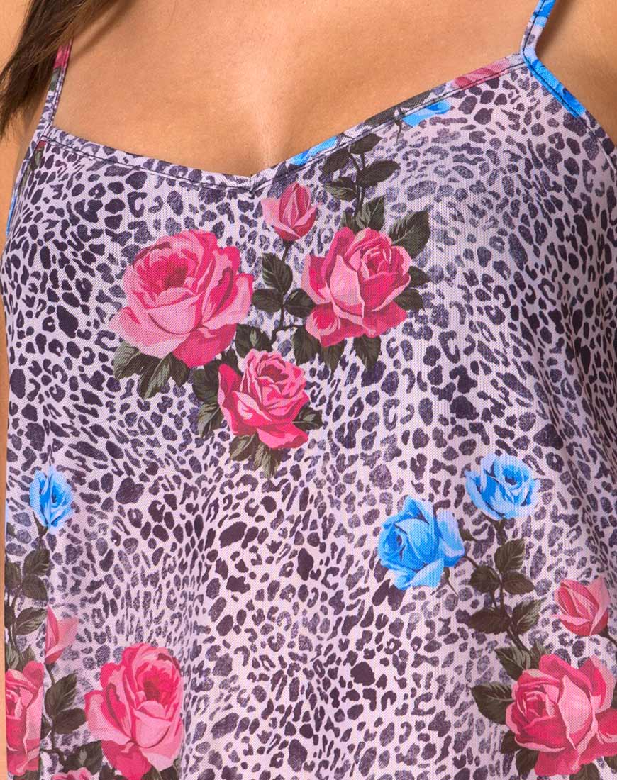 Image of Sanita Kleid in Dschungelrose Print Netz