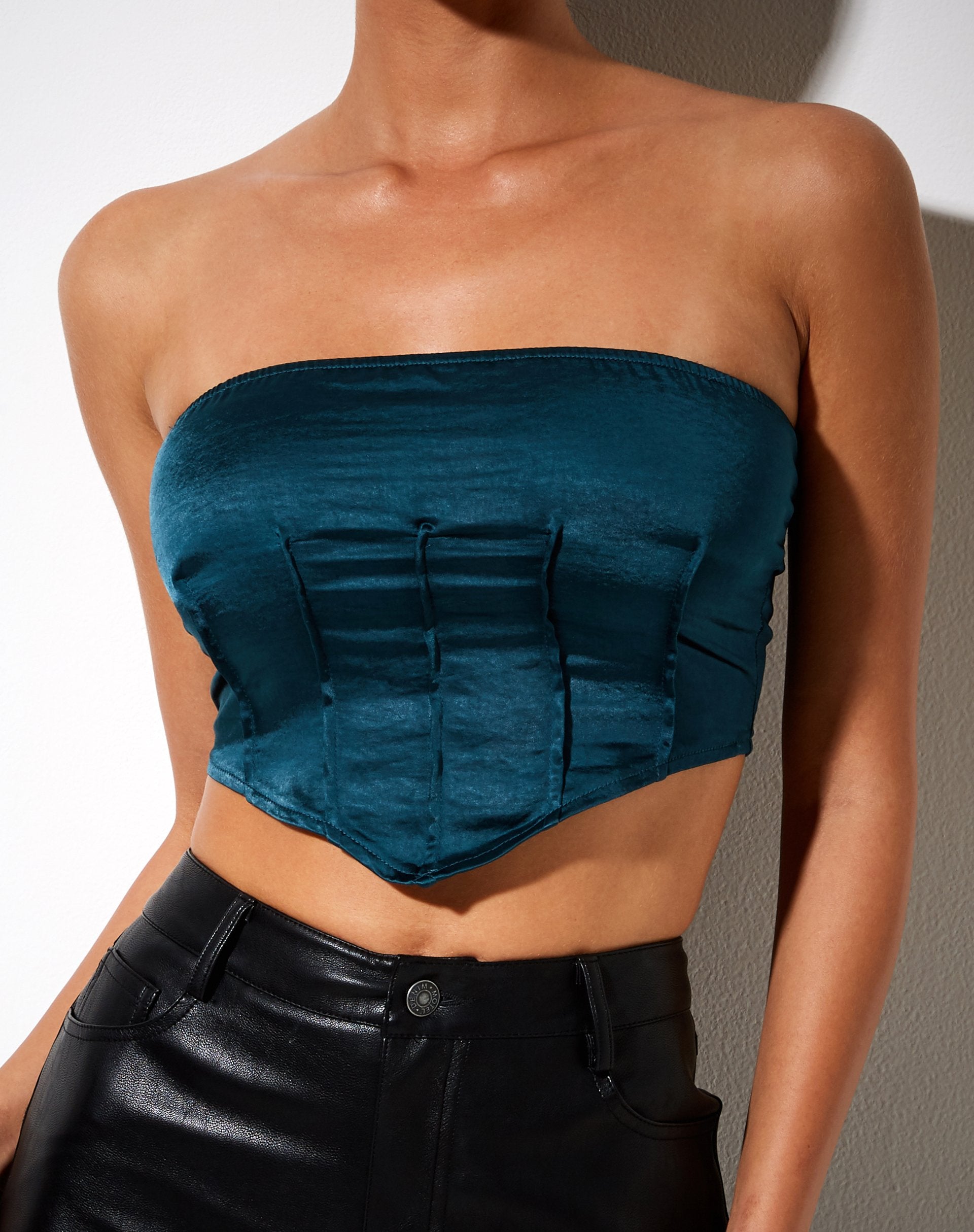 Bild von Sanja Bandeau-Top in Satin Teal