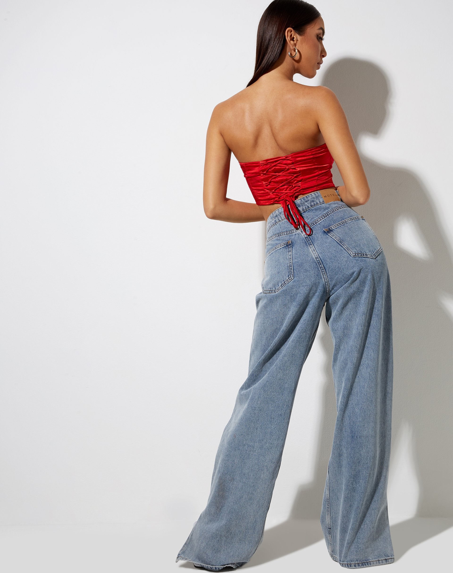 Bild von Sanja Bandeau-Top in Satin Rot