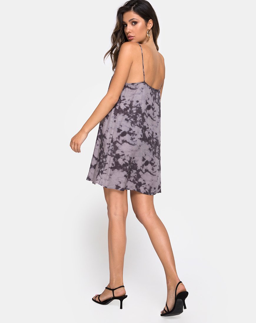Image of Sanna Slip Dress in Bleached Tie Dye Grau