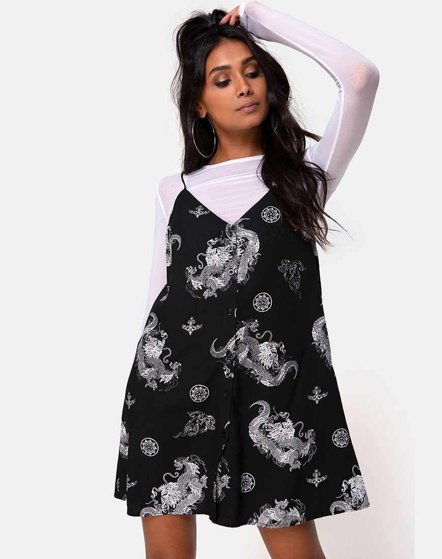 Image of Sanna Slip Dress in Dragon Black