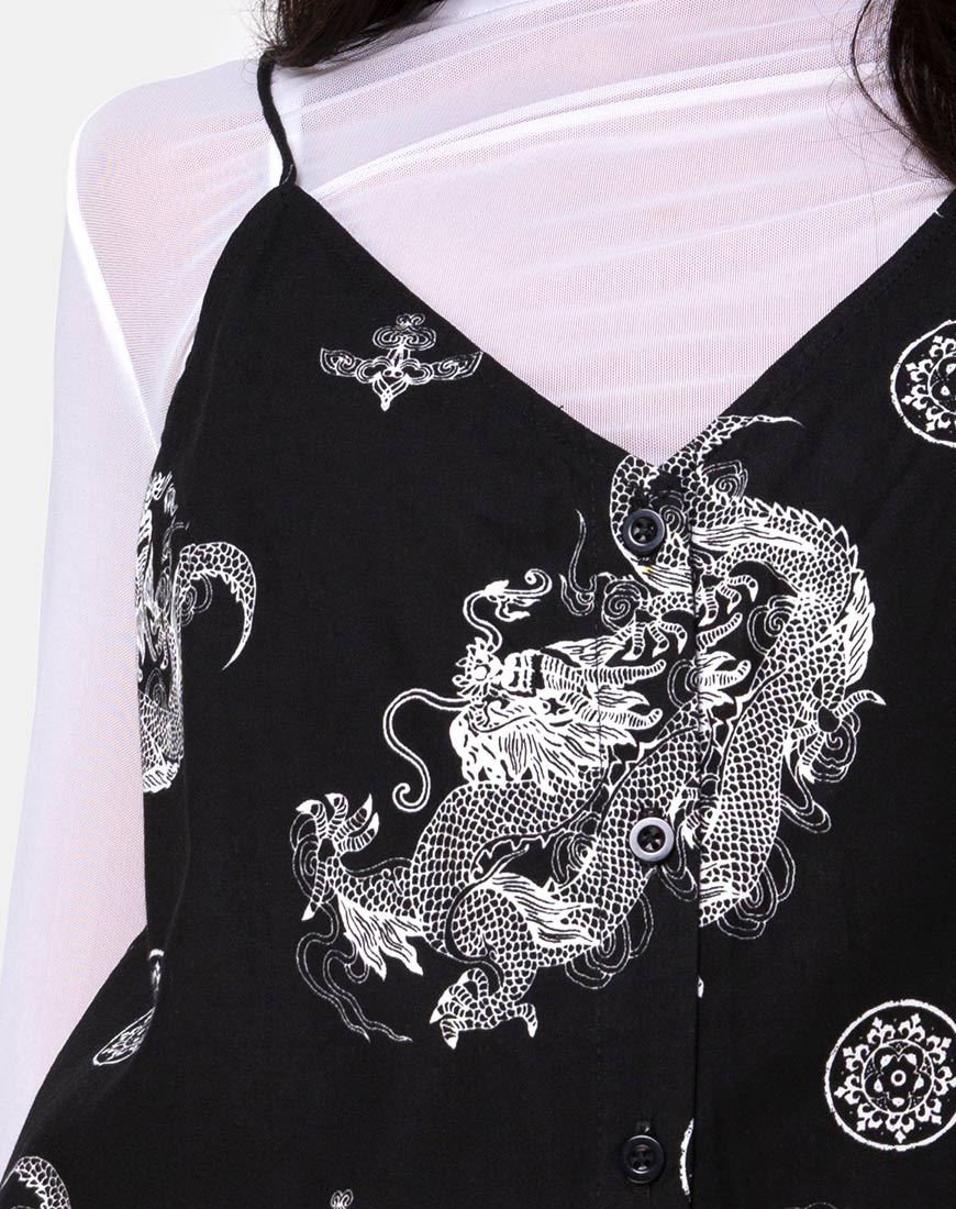 Image of Sanna Slip Dress in Dragon Black