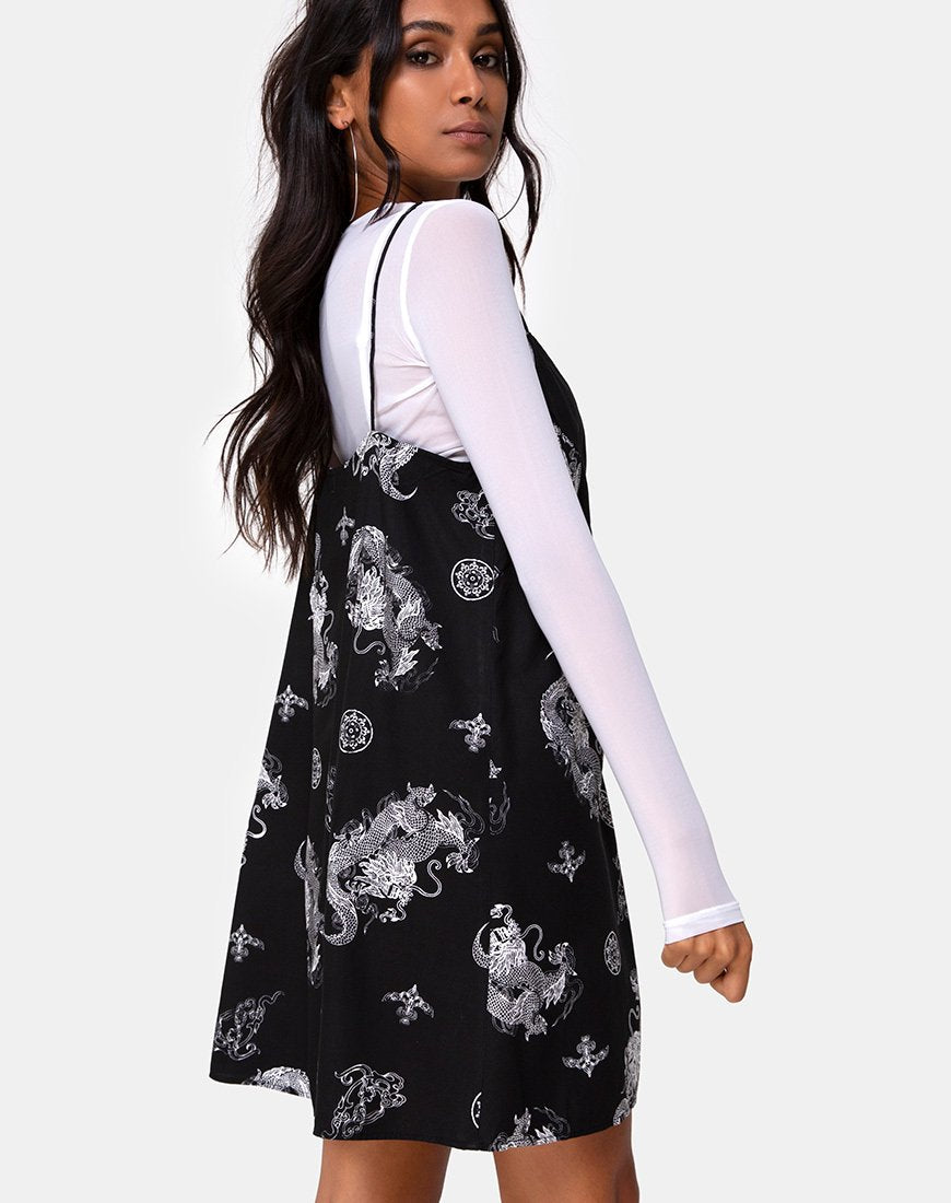 Image of Sanna Slip Dress in Dragon Black