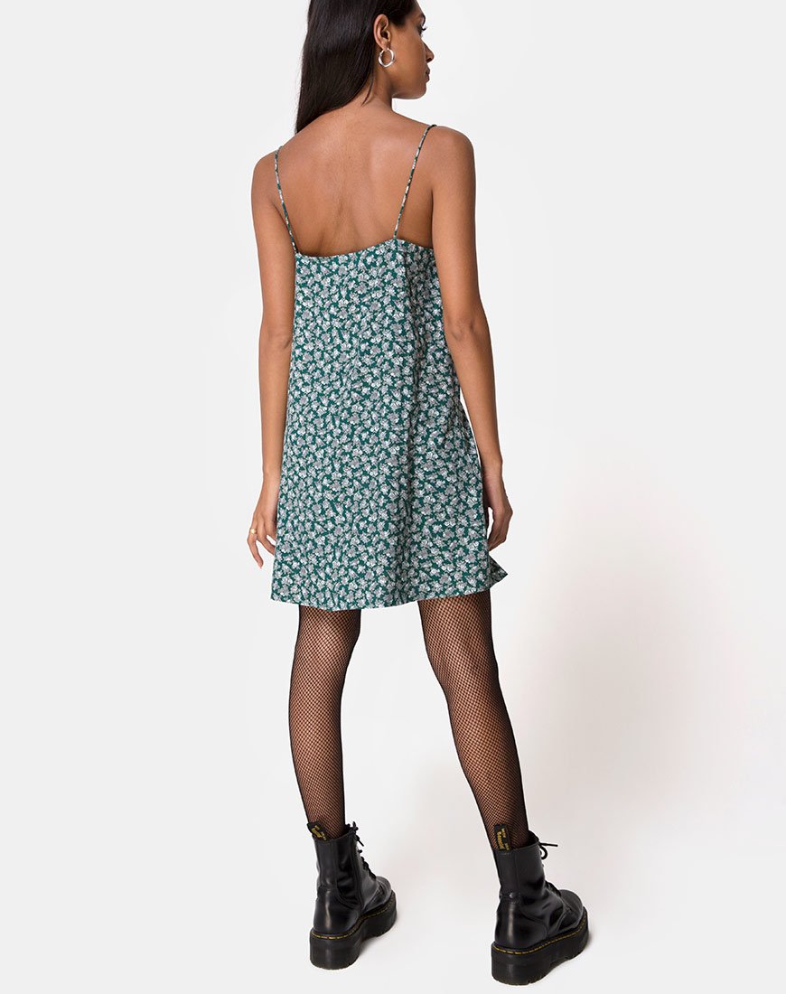 Image of Sanna Slip Dress in Floral Bloom Grün