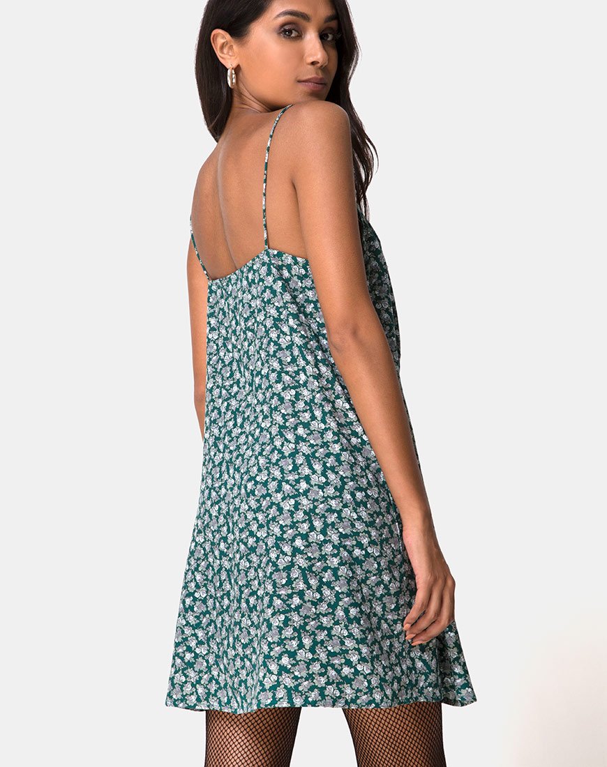 Image of Sanna Slip Dress in Floral Bloom Grün